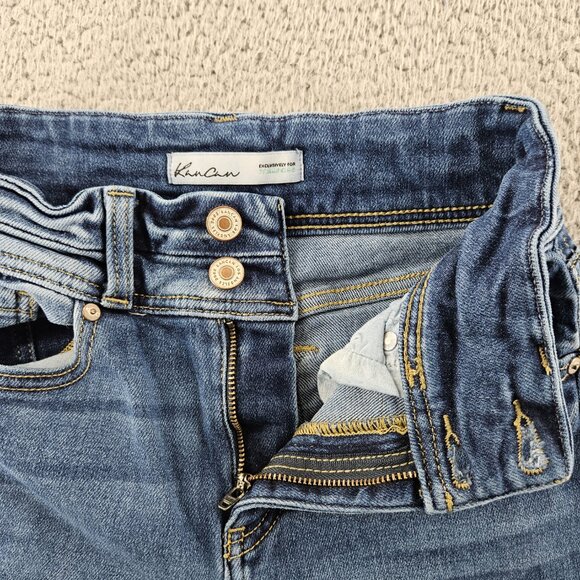 Kancan Jeans Womens 23 (23x26) Blue Straight Ankle High Rise Ripped Distressed - Picture 3 of 16